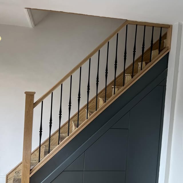 Before and after staircase renovation