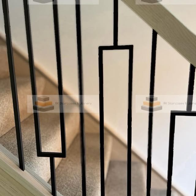 Light-wood staircase with glass balustrade